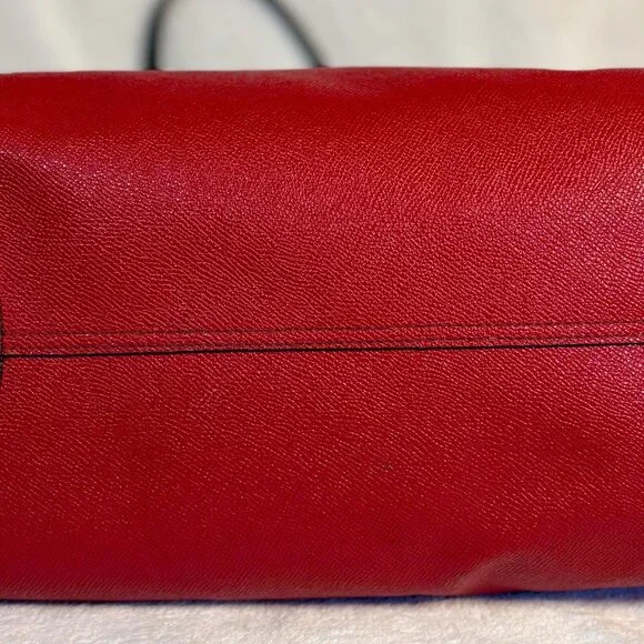 Coach Reversible Red and Black City Tote with Matching Pouch, Scarf and Charm - Picture 3 of 13